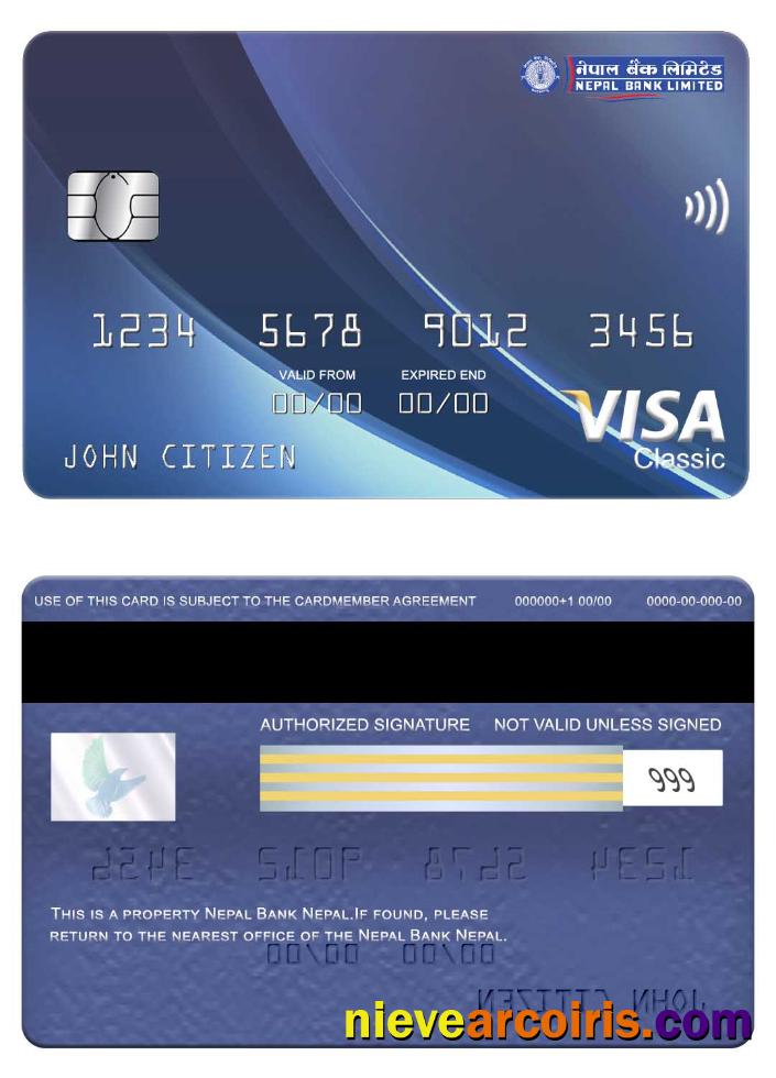 Nepal Bank Nepal visa classic card